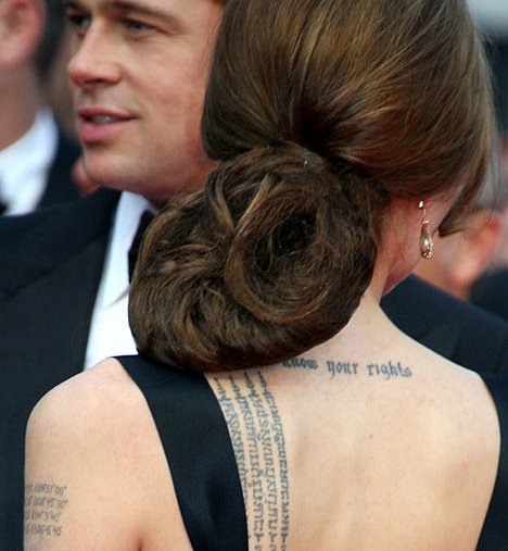 angelina jolie tattoos back. so tattoos, Angelina Jolie