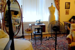 Even the wives of presidents sewed. This sewing machine, dress form and notions were in Edith Wilson's bedroom in Washington, D.C.
