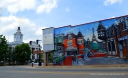 The Logan County Courthouse stands to the left of this Eiffel Tower Mural in Paris, Arkansas. Travelers pass through town on their way to Mount Magazine State Park to the south. I hope some stop to enjoy this Parisian view.