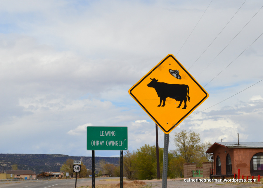 UFO Cattle Crossing Sign in New Mexico (1/2)