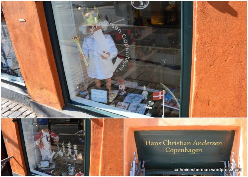 A store in the Nyhavn area of Copenhagen, Denmark, is dedicated to merchandise based on the fairy tales of Hans Christian Anderson.  Here are "The Emperor's New Clothes" and "The Tinderbox."